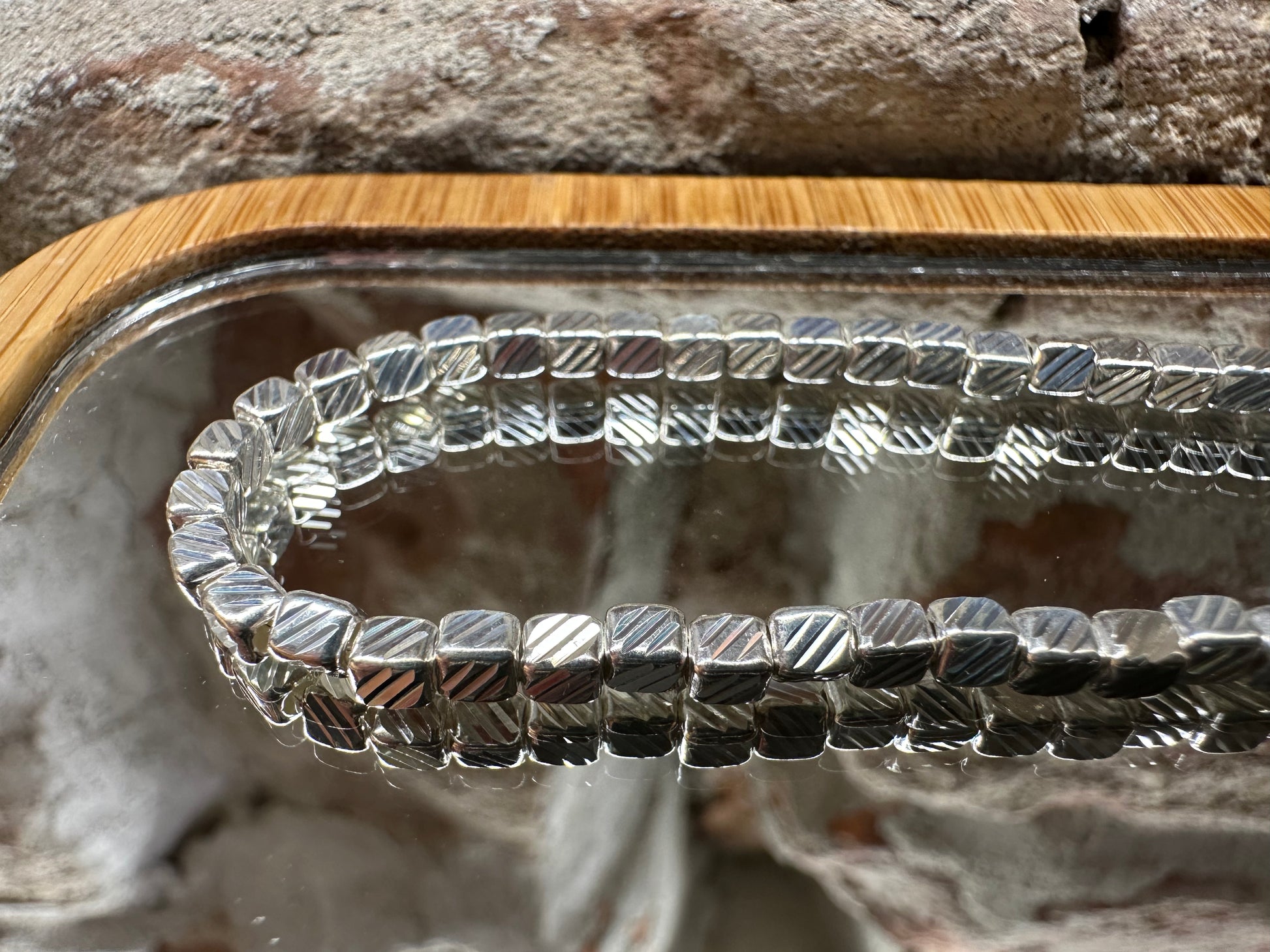 Bracciale cubotti rigati - LAB.0.925
