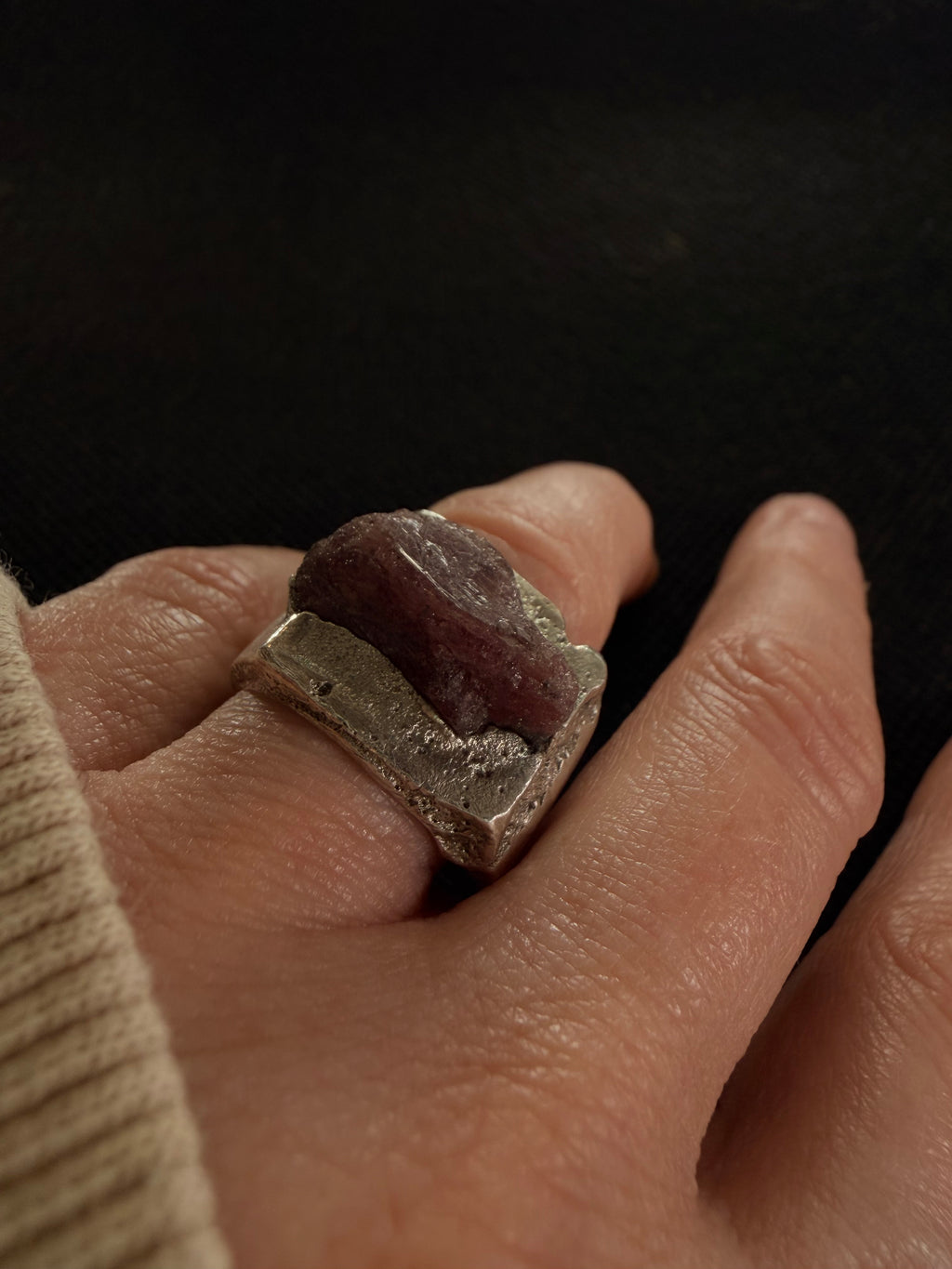 Anello Cuore di Lava - LAB.0.925