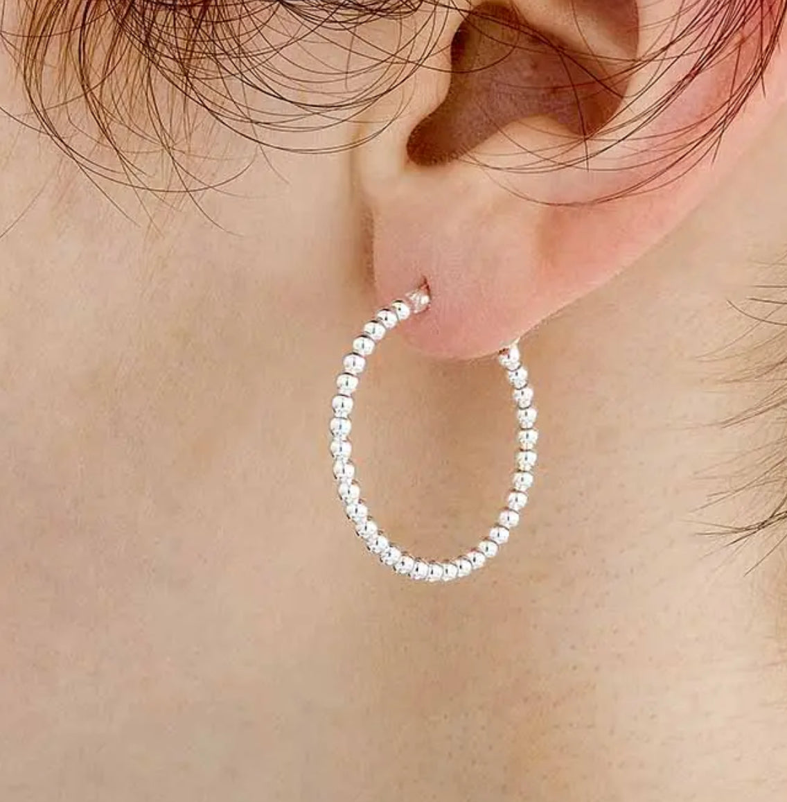 Boucles d'oreilles cercle à pois