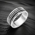 Anello fascia con fedina - LAB.0.925