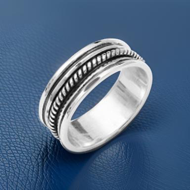 Anello fascia con fedina - LAB.0.925