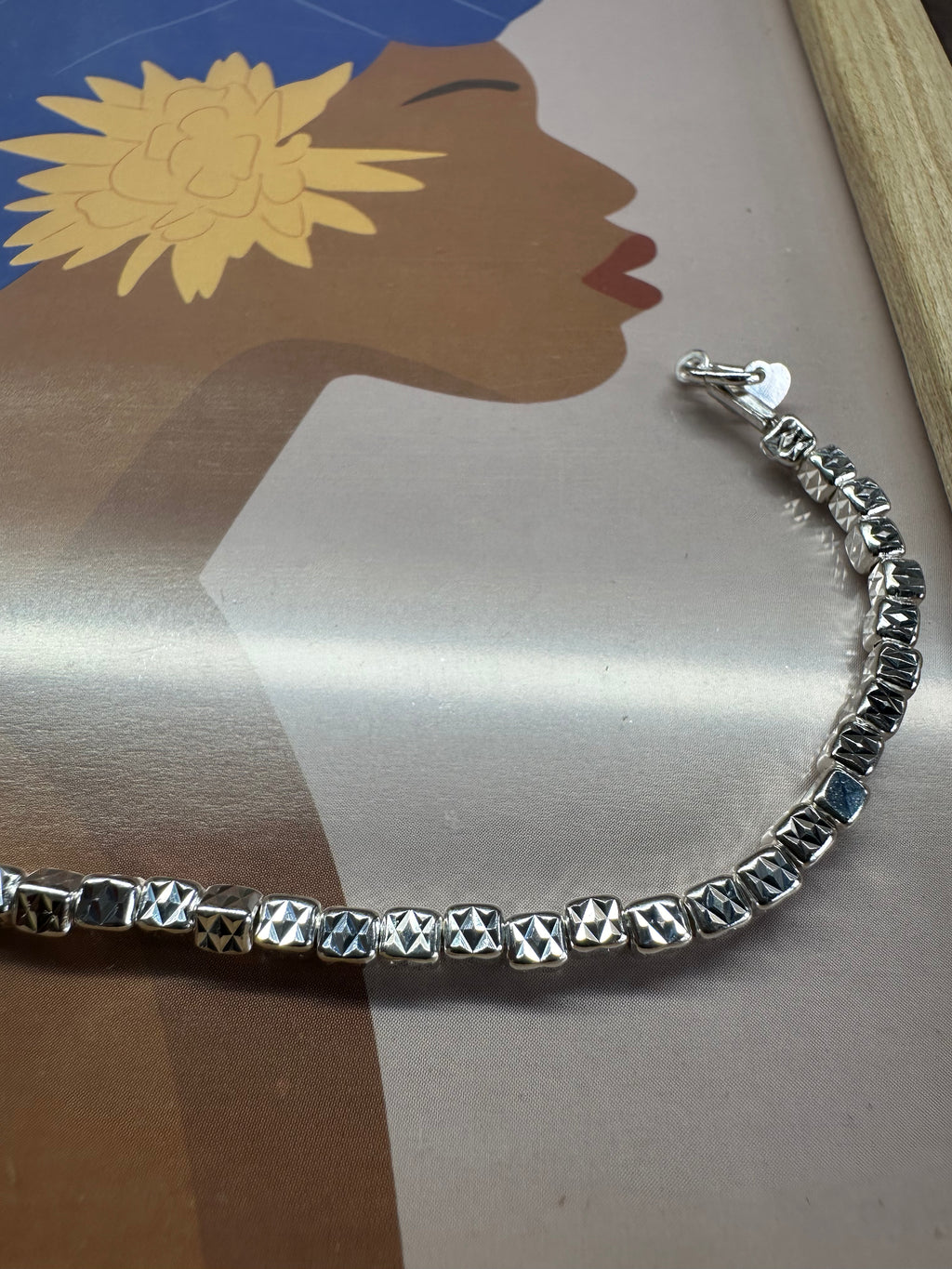 Faceted cube bracelet