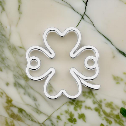 Stylized four-leaf clover pendant