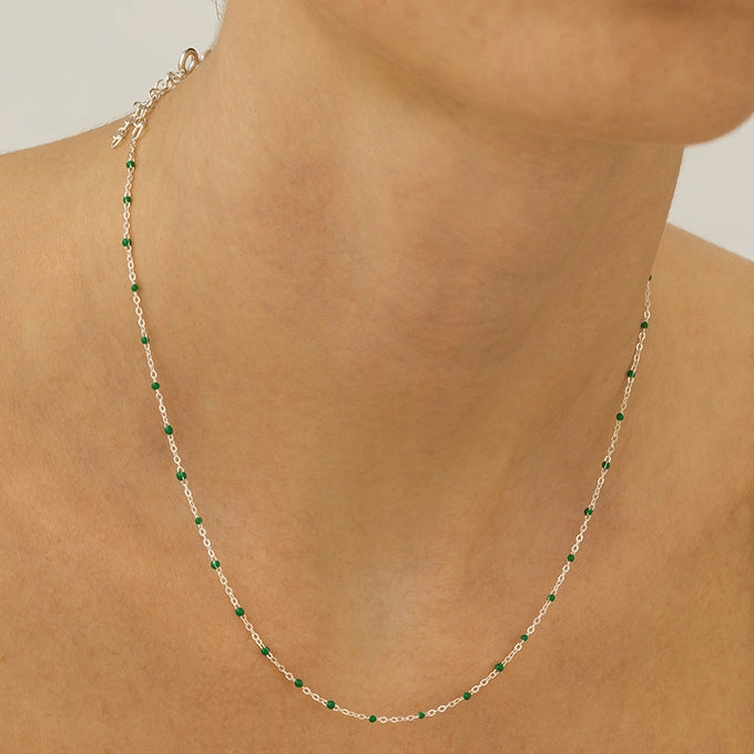 Chain and Enamel Necklace