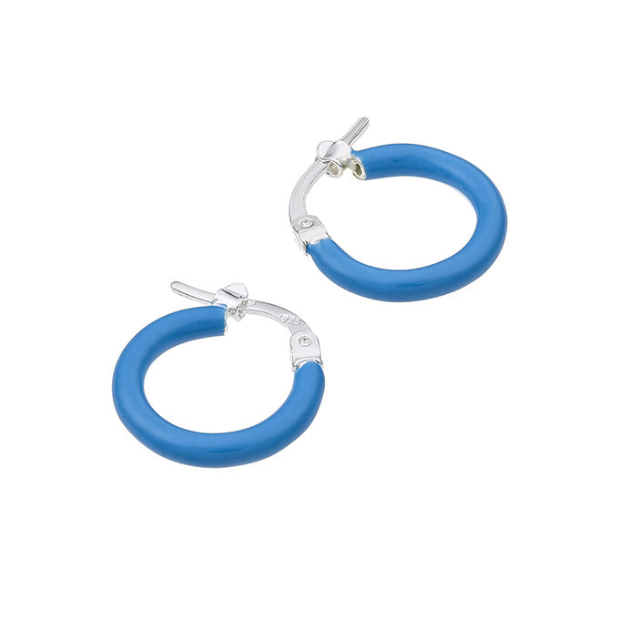 Enamelled hoop earring