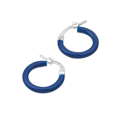 Enamelled hoop earring