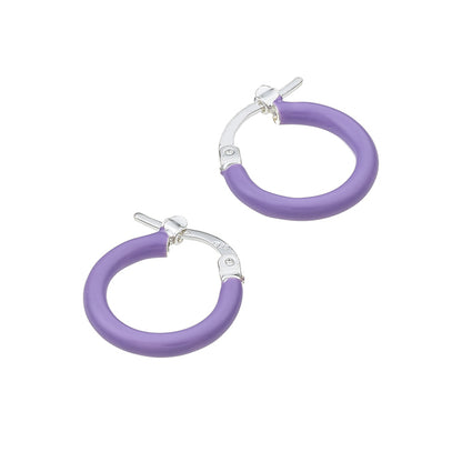 Enamelled hoop earring