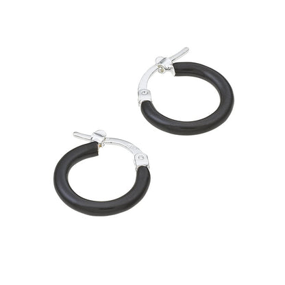 Enamelled hoop earring