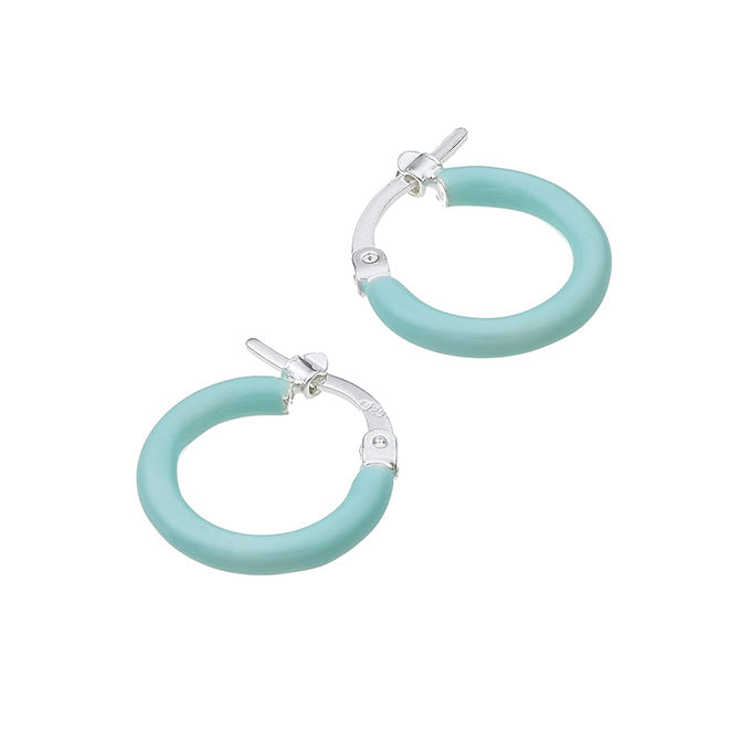 Enamelled hoop earring