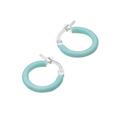 Enamelled hoop earring