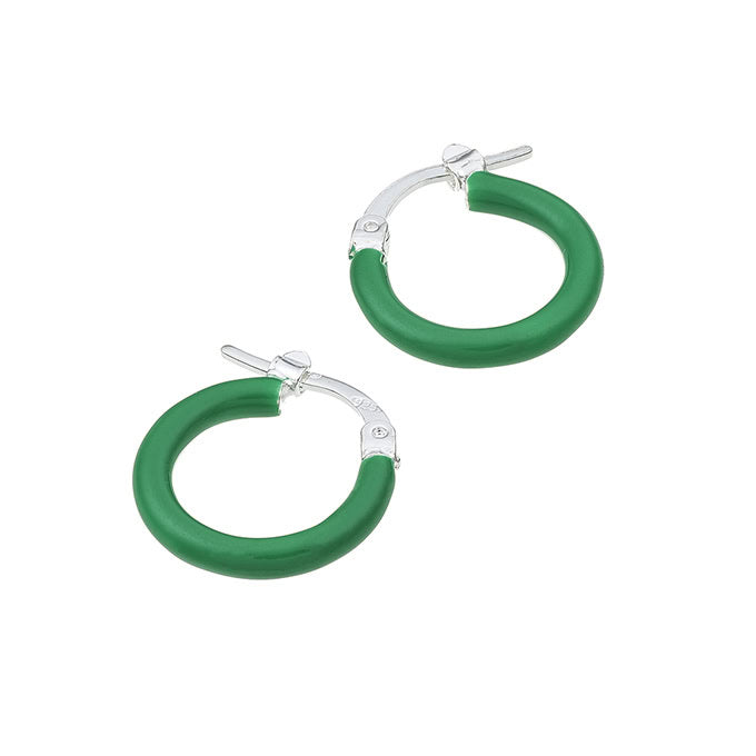 Enamelled hoop earring