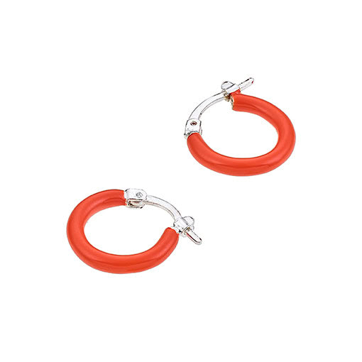 Enamelled hoop earring