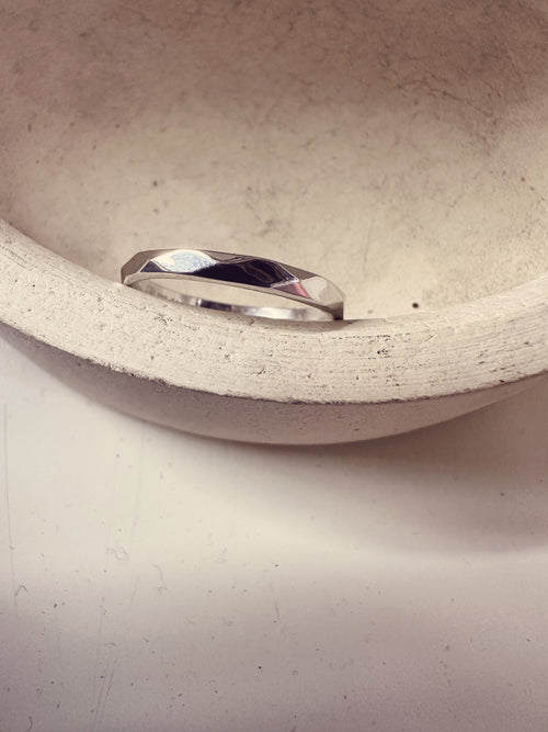 Anello Fedina sfaccettata - LAB.0.925