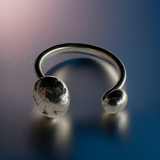 Irregular double sphere ring