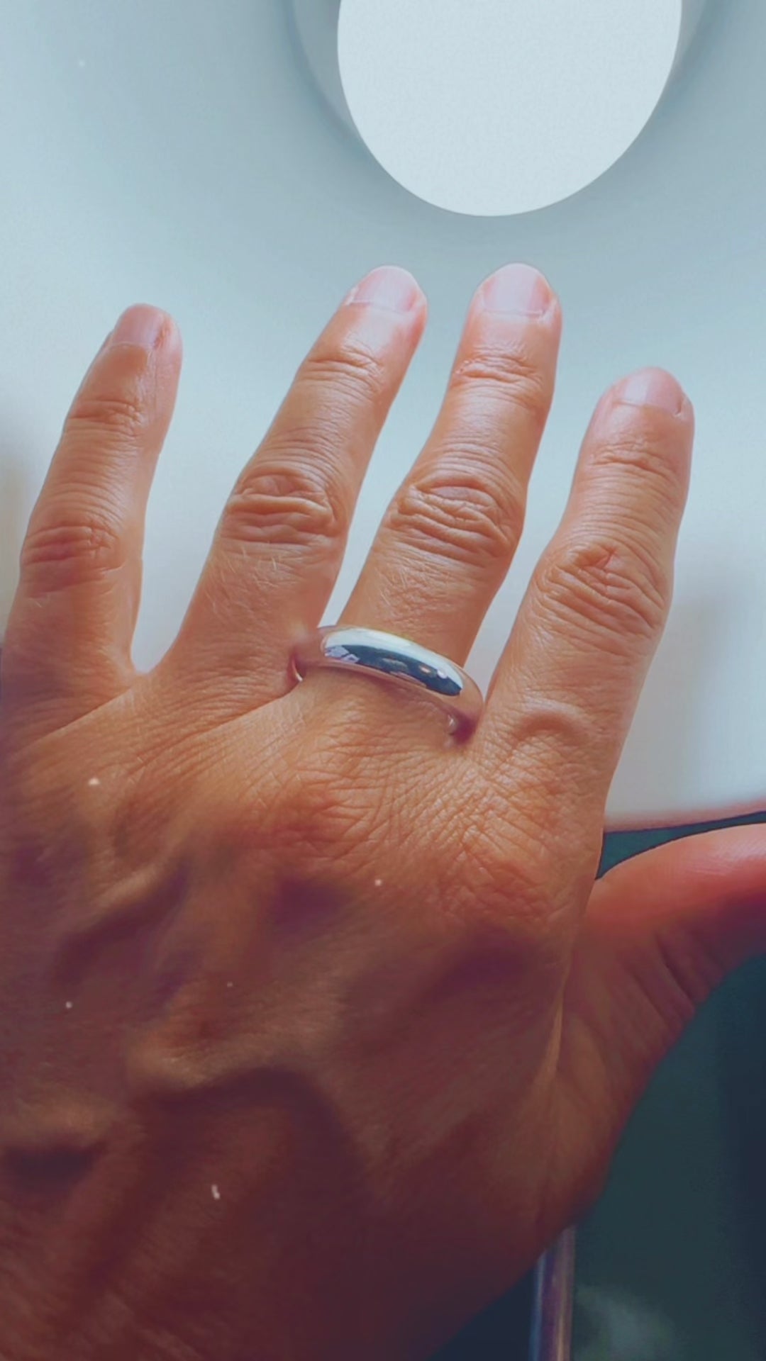 Bague bande arrondie